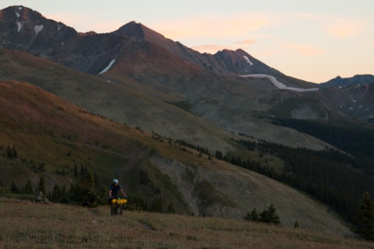 Finally near the top it is "flat" enough to ride again.