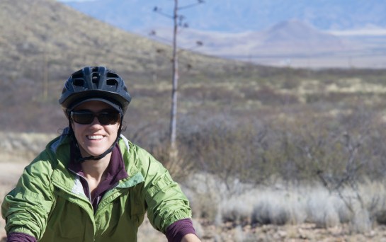 Michelle is enjoying her first bikepacking trip.