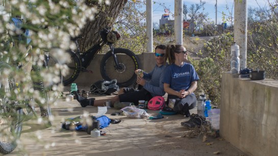 "Joe Bono's" abandoned historic building provided some nice shade while we supped on the last of our food stores.