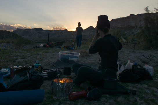 Today as it happened was Thanksgiving, so a tasty meal of stuffing, taters, summer sausage and gravy was served up. Great way to celebrate the holiday with friends and a warm sunset.